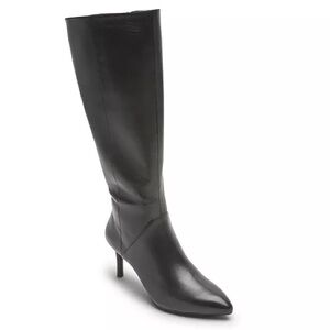 Rockport Black Heeled Knee-High Boots 6